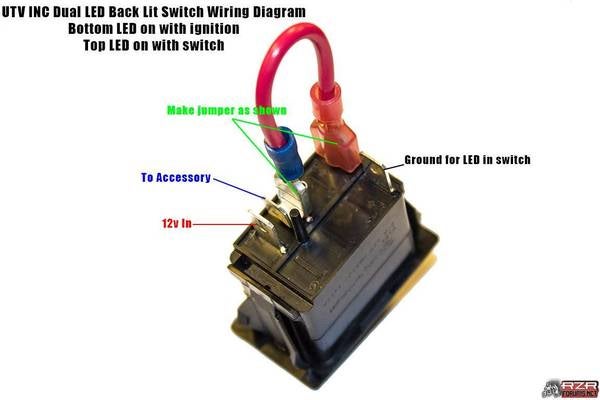 UTV INC BACK LIT SWITCH - SINGLE LED LIGHT